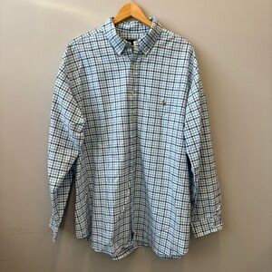 Ralph Lauren Men's 2XB Button Down Shirt Blue White Check